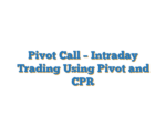 Pivot Call – Intraday Trading Using Pivot and CPR