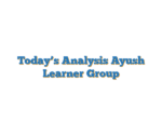Today’s Analysis Ayush Learner Group