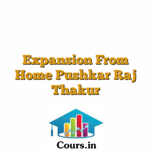 Expansion From Home Pushkar Raj Thakur